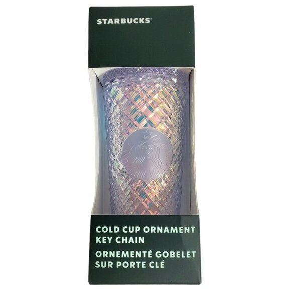 Starbucks Mini Cold Cup Key Chain Iridescent Ornament Holiday '22 Christmas Gift - Picture 4 of 7